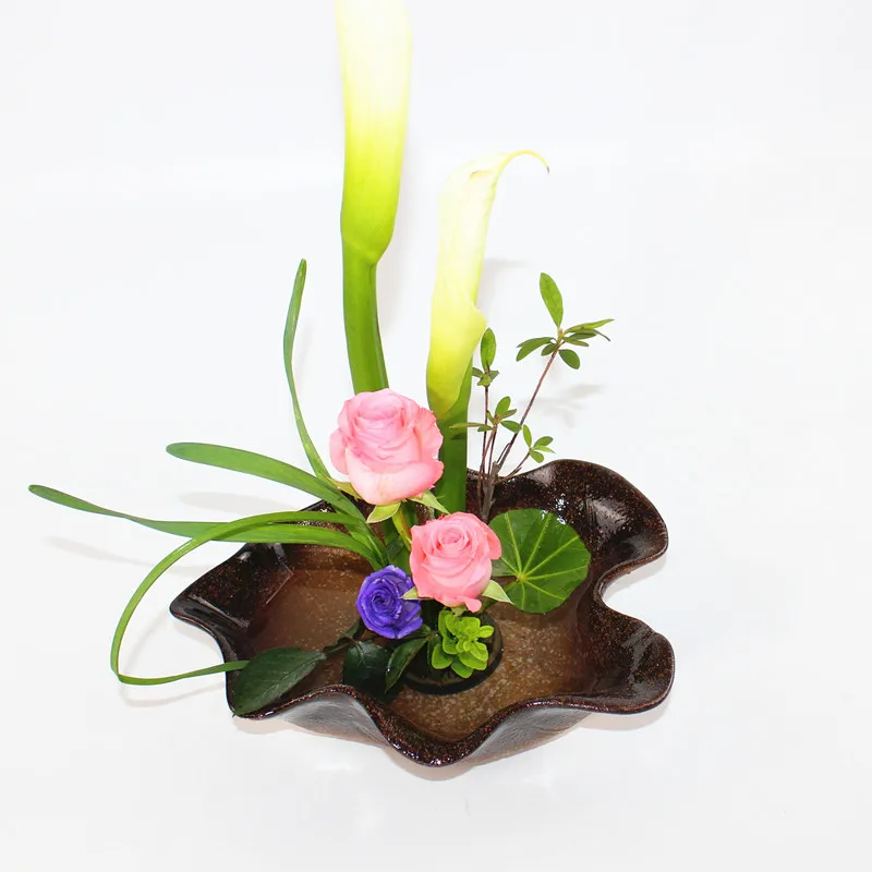 Ikebana цветочный горшок в виде листьев лотоса для бассейна Гидропонные плантаторы