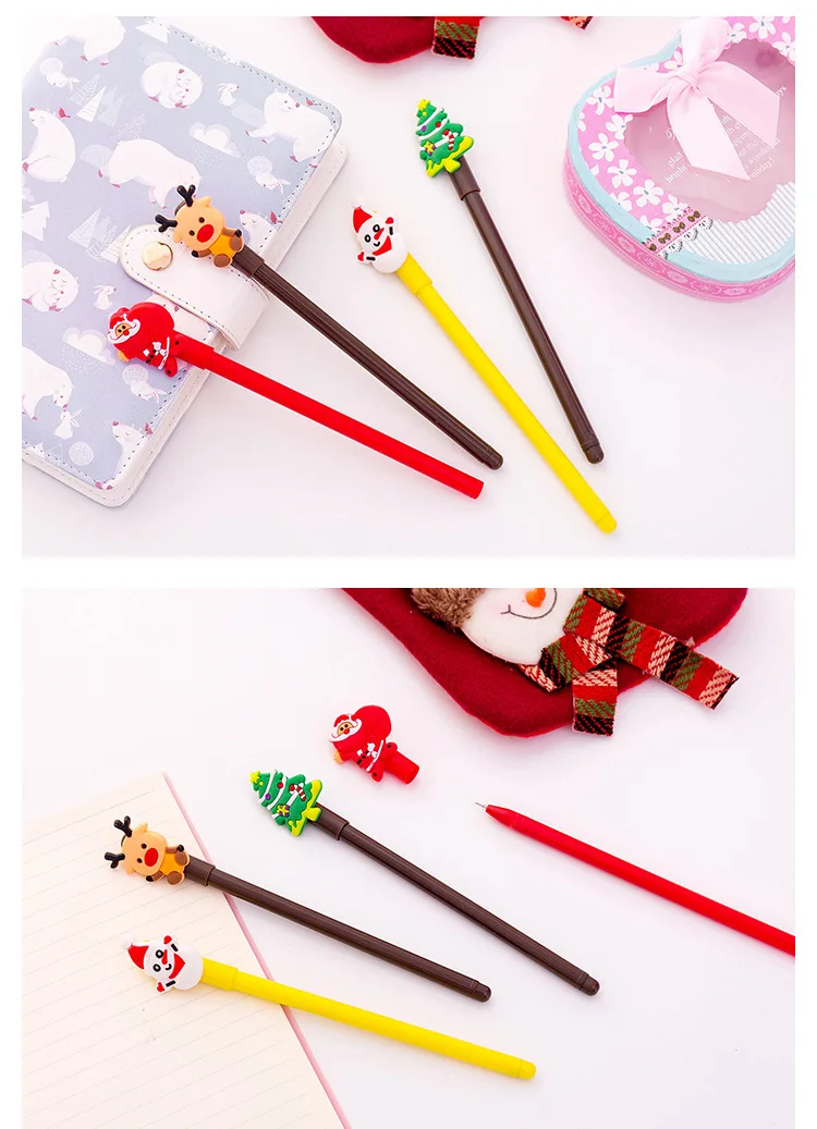 Neutra para Escrever Presentes por Atacado Gel dos Desenhos Caneta Animados Natal Estudante Escritório Canetas Papelaria Animal Estacionário Crianças 40 Pçs 7 High Quality Material escolar e de escritório