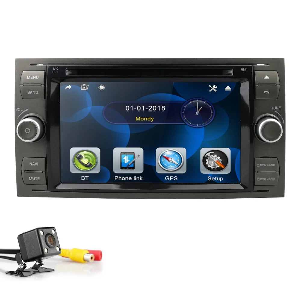 2Din " Черный Серебристый автомобильный dvd-плеер для Ford Focus/Mondeo/Transit/C-MAX/Fiest gps-навигатор автомобильный Радио Авто BT 1080P CD FM/AM DAB