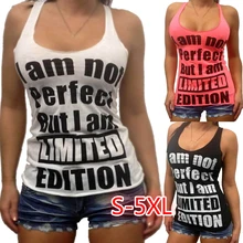 SHUJIN Женская облегающая футболка с буквенным принтом топы без рукавов Фитнес Gymwear летние женские топы плюс размер 5XL фитнес жилет топы