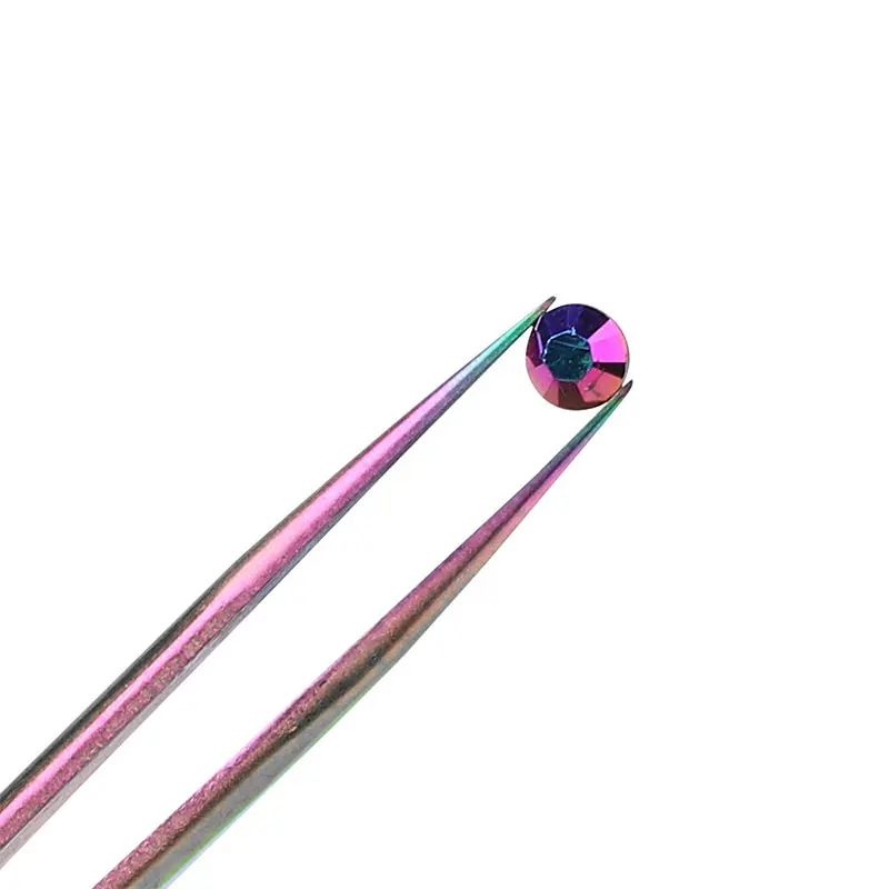 FlorVida Laser Tweezers Precision Stainless Steel For Epilation Pick Rhinestones Rainbow Colorful Tweezers Nail Art Tool 3