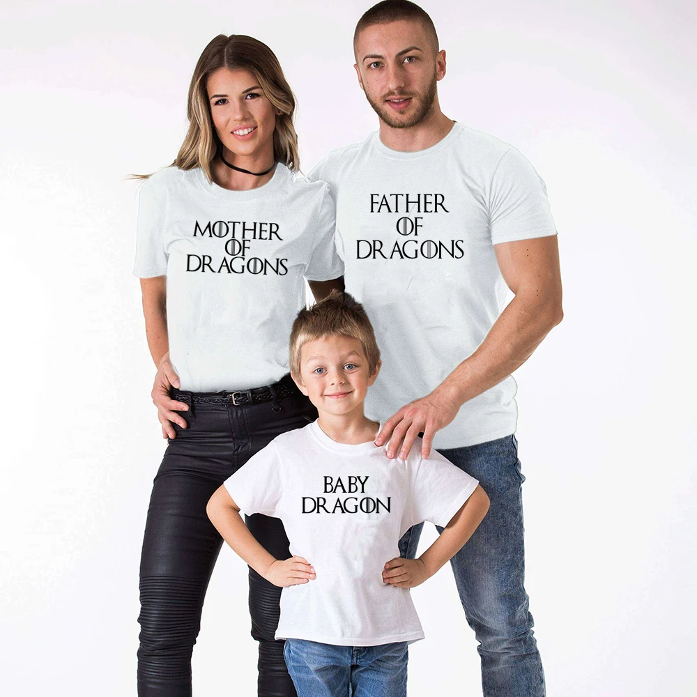 

Game of Thrones Family Shirts Father of Dragons Mother of Dragons Baby Dragon Family Matching Shirts Father&Mother&Baby T-shirt