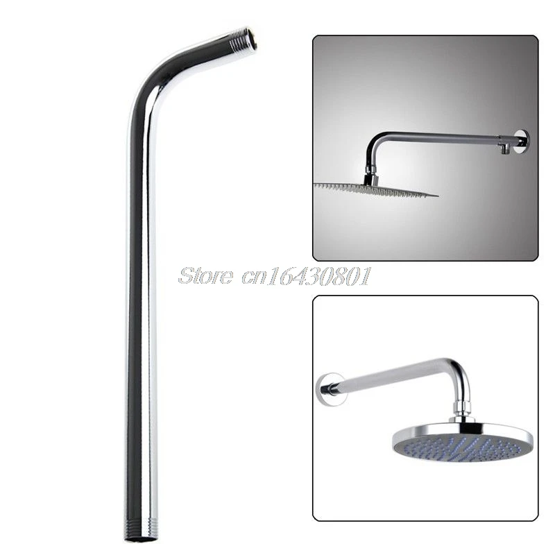 60CM 24" Wall Shower Head Extension Pipe Long Stainless Steel Arm