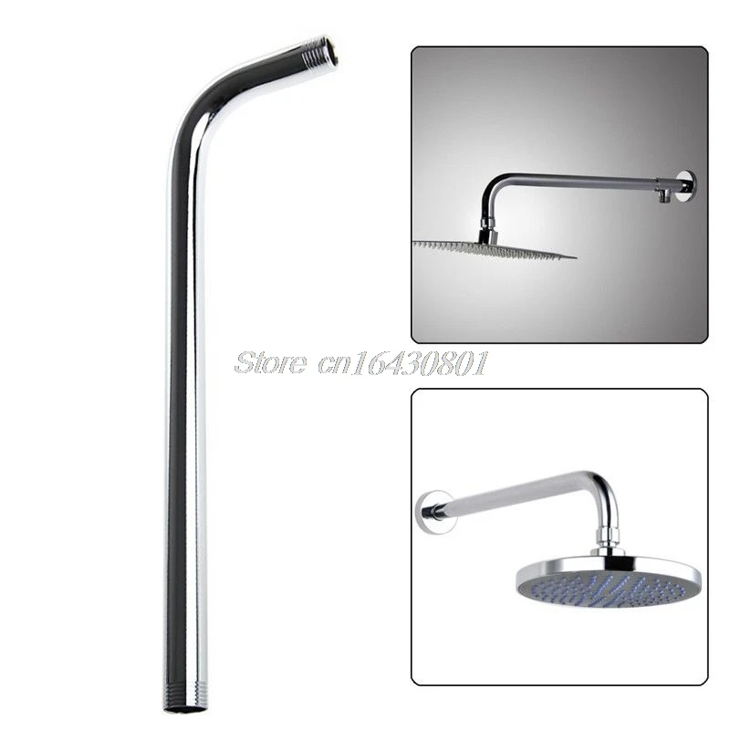Wall Mount Shower Head Extension Pipe Long Stainless Arm Bathroom Steel A6N9 
