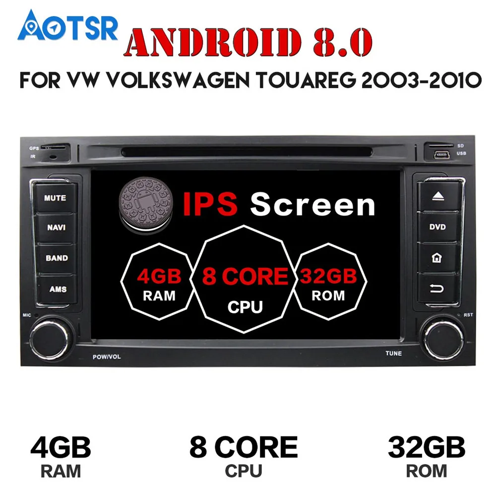 Cheap Android 8.0 32+4GB Car DVD player GPS navigation radio For VW Volkswagen TOUAREG 2002-2010 MULTIVAN 2008-2012 multimedia radio 3