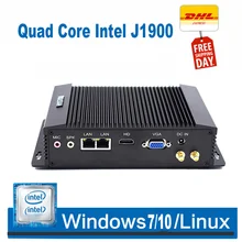 Двойной Intel NUC безвентиляторный мини ПК четырехъядерный J1900 Barebone RS485 COM промышленный компьютер Windows Linux портативный ПК