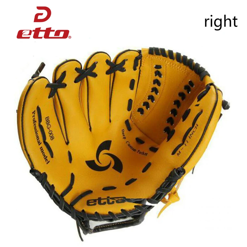 Etto 11inch 12inch High Quality PVC Material Baseball Glove Right Hand