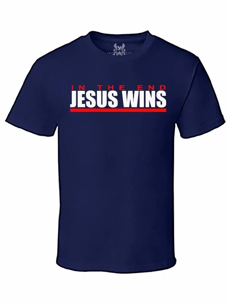 Nw Men S Printed Jesus Wins Christian God Love Bible 2019 New 100% Quality Cotton Mens Print T-Shirt Short Sleeve Dress T-Shirt Nw Men S Printed Jesus Wins Christian God Love Bible 2019 New 100% Quality Cotton Mens Print T-Shirt Short Sleeve Dress T-Shirt