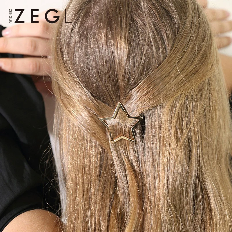 ZEGL простая пятиконечная звезда шпилька женские ювелирные изделия элегантные