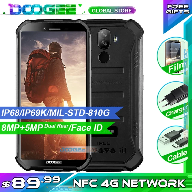 Обновление пикселей, 3 Гб + 32 ГБ DOOGEE S40 5,5 ", ВЫСОКАЯ ЧЁТКОСТЬ, подключается к сети 4G мобильный телефон IP68 водонепроницаемый 4650 мА/ч, 8MP MT6739 Android 9,0 пирог смартфон