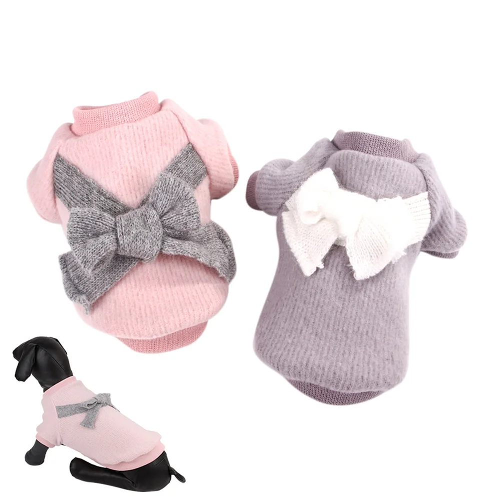 

Pet Dog Clothes Cute Soft Puppy Shirts Pet Bowknot Short Sleeve Shirts J2Y
