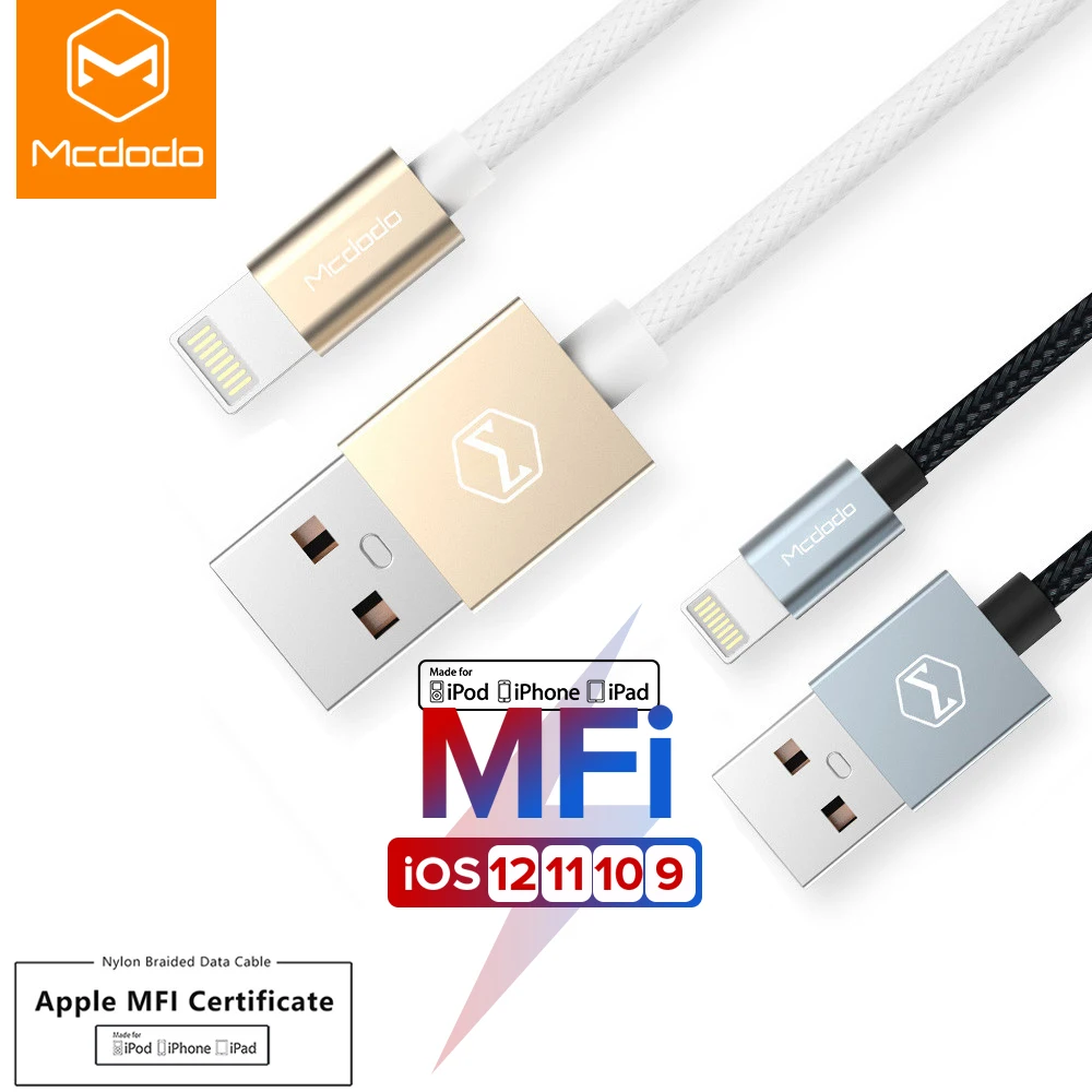 

MCDODO 2.4A Fast For Lightning MFi USB Cable For iPhone Xs Max XR 7 8 6 6S Plus Charging Cable USB Data Phone Charger Cable