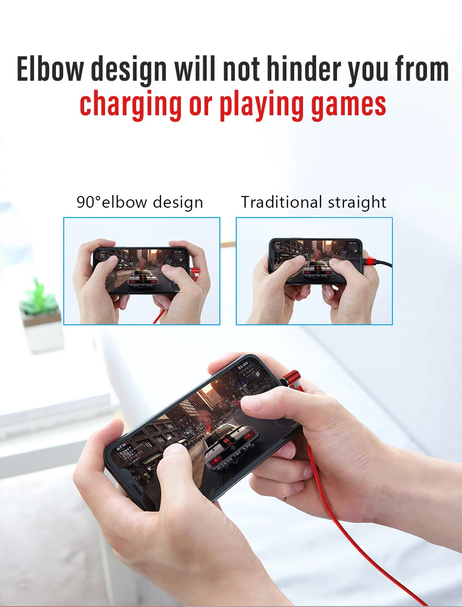NOHON L-Shape Magnetic Charge Cable Lighting For iPhone X 7 8 Plus XS MAX XR Micro USB Type C LED Magnet Fast Charger Cable 12M (10)