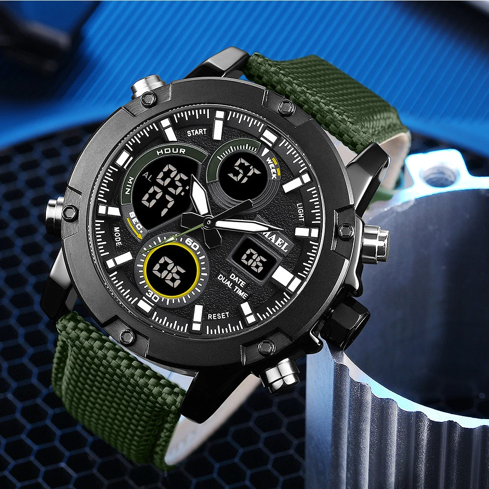  SMAEL Luxury Men Fashion Sports Watches Men's 30M Waterproof Quartz Date Clock Man Army Military Wr
