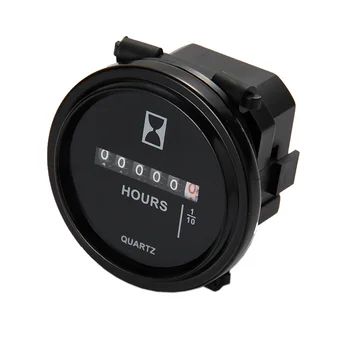 

Free shipping Mechanical DC 8-80V 12V 24V 36V 48V 72V Quartz round HOUR METER for marine chainsaw chipper lawn mower