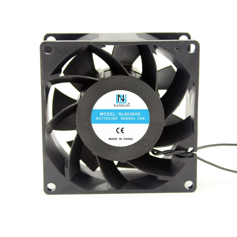 Вентилятор NANILUO NL8038HS 80*80*38 мм 80 110 в 115 220 230 В 50/60 Гц 12 Вт 8038 охлаждающий вентилятор