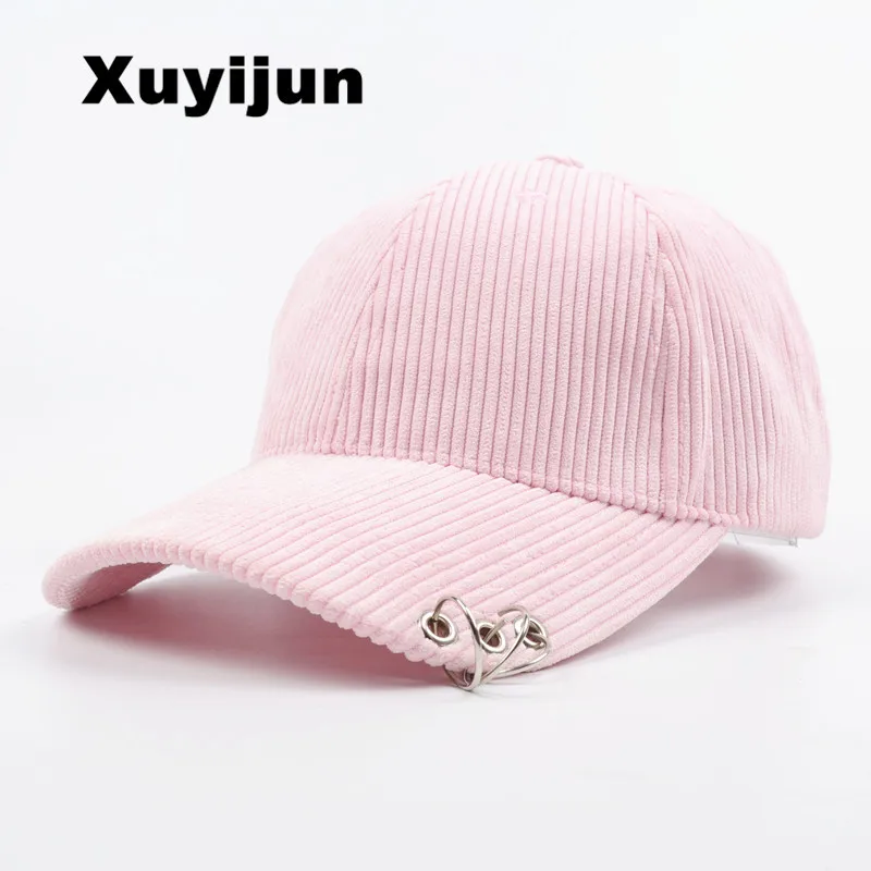 

Xuyijun 2017 Unisex 3 ring Embroidery Letter Baseball Cap Male and Female Snapback Hip Hop Hat Flat Women corduroy winter Cap