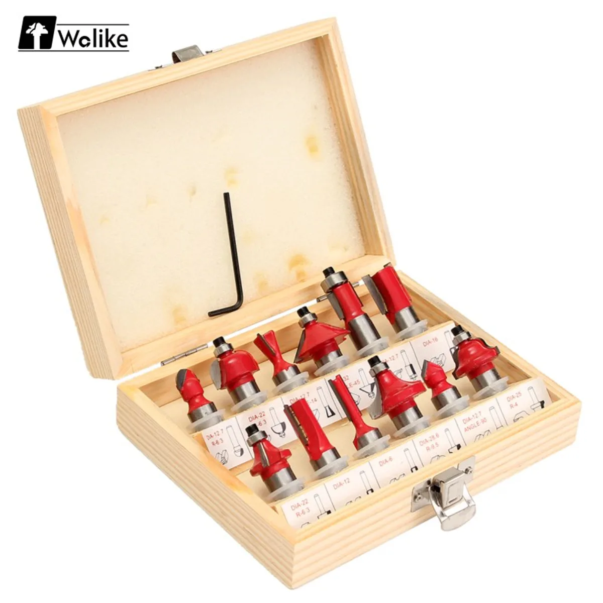 

WOLIKE 12Pcs Woodworking Router Bit Milling Cutters Tungsten Carbide Rotary Tool Set 1/4''/8mm/1/2''For Wood Cutter Engraving