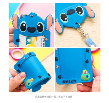 

Cute Cartoon Animals Silicone card case holder Bank Credit Card Holders Card Cover Bus ID Holders Identity Badge with Rope