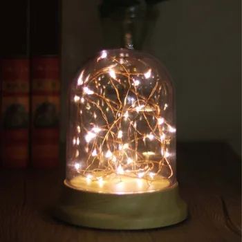 

Romantic LED Night Light Copper Wire Lights USB Charging Firework Glass Table Lamp Desk Lamp Home Decoration Lamp