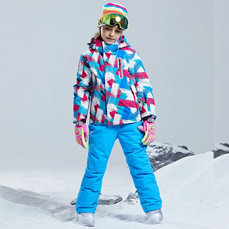 

Warm Waterproof Child Ski Suit Heavyweight Girls Outfits Winter Kids Clothes Sets Children Outerwear For 4-16 Years Old