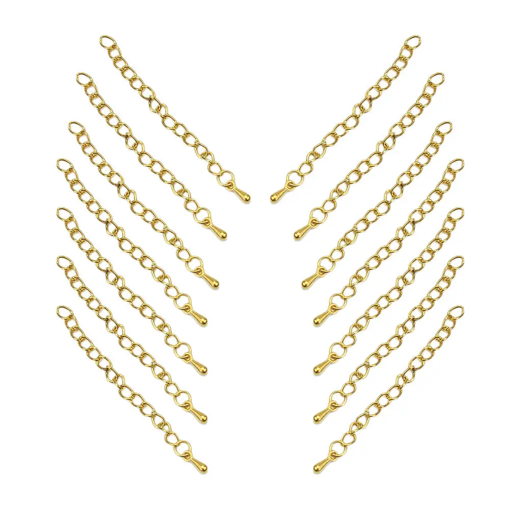 

20 PCs Simple Gold Plated Extended&Extension Jewelry Chains/Tail Extender 50-60mm
