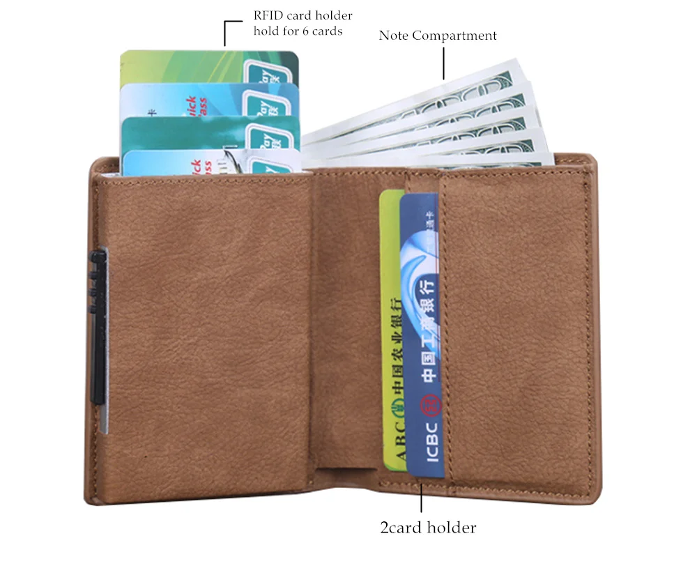 BISI GORO унисекс, металлические кредитные карты держатель с RFID бизнес алюминий ID наличные карты бумажник кошелек для денег смарт-кошелек 7 цветов