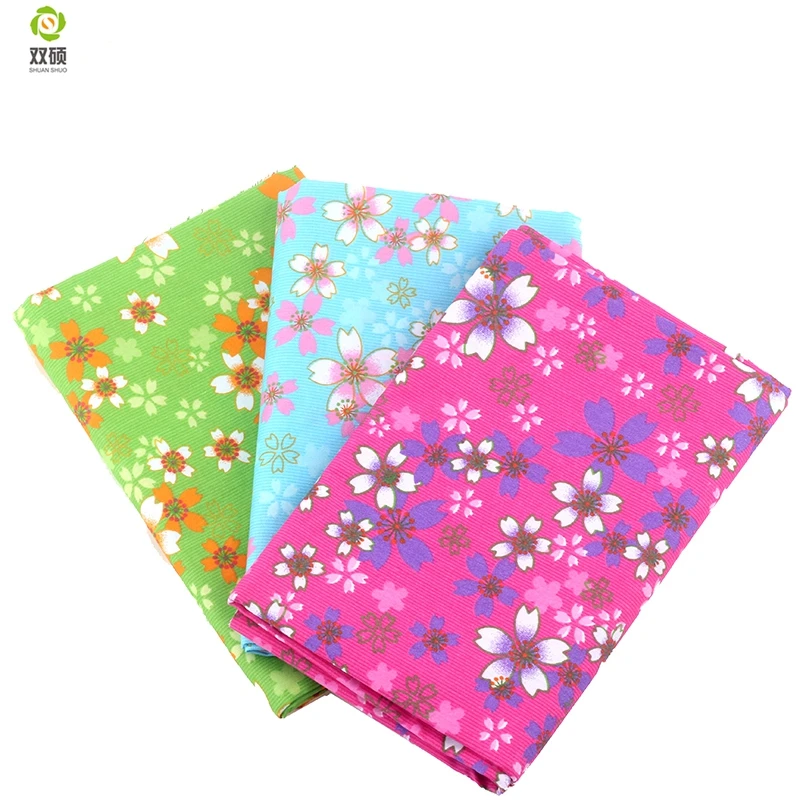 Shuanshuo цветочный хлопок Tessuti Лоскутная одежда ткань для вышивания кукол Связки ткань для детской одежды DIY ремесла 40X50 см 15 шт./партия