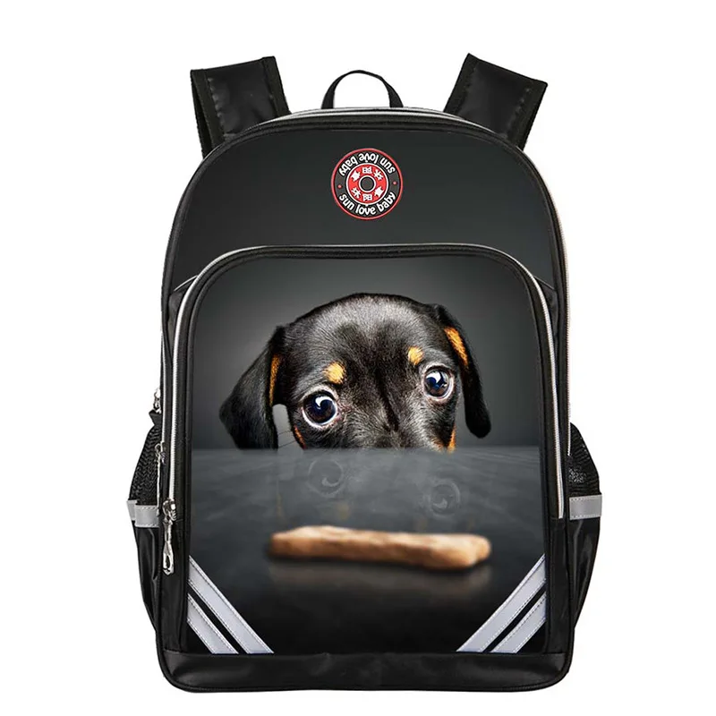 

fashion 3D Animal children School Bags For Boys nylon cartoon Dog Printing school Backpack kids schoolbag Mochilas Escolares