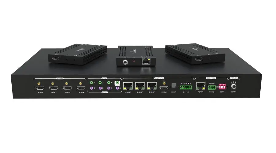 Экономичный коммутатор 4x4 HDBaseT сотрудничающий с приемниками такими как TPUH-BYE20R для