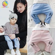 Lemonmiyu/Леггинсы для маленьких девочек Хлопковые Штаны для новорожденных на весну и осень, повседневные штаны для маленьких мальчиков шаровары с героями мультфильмов, детские штаны унисекс