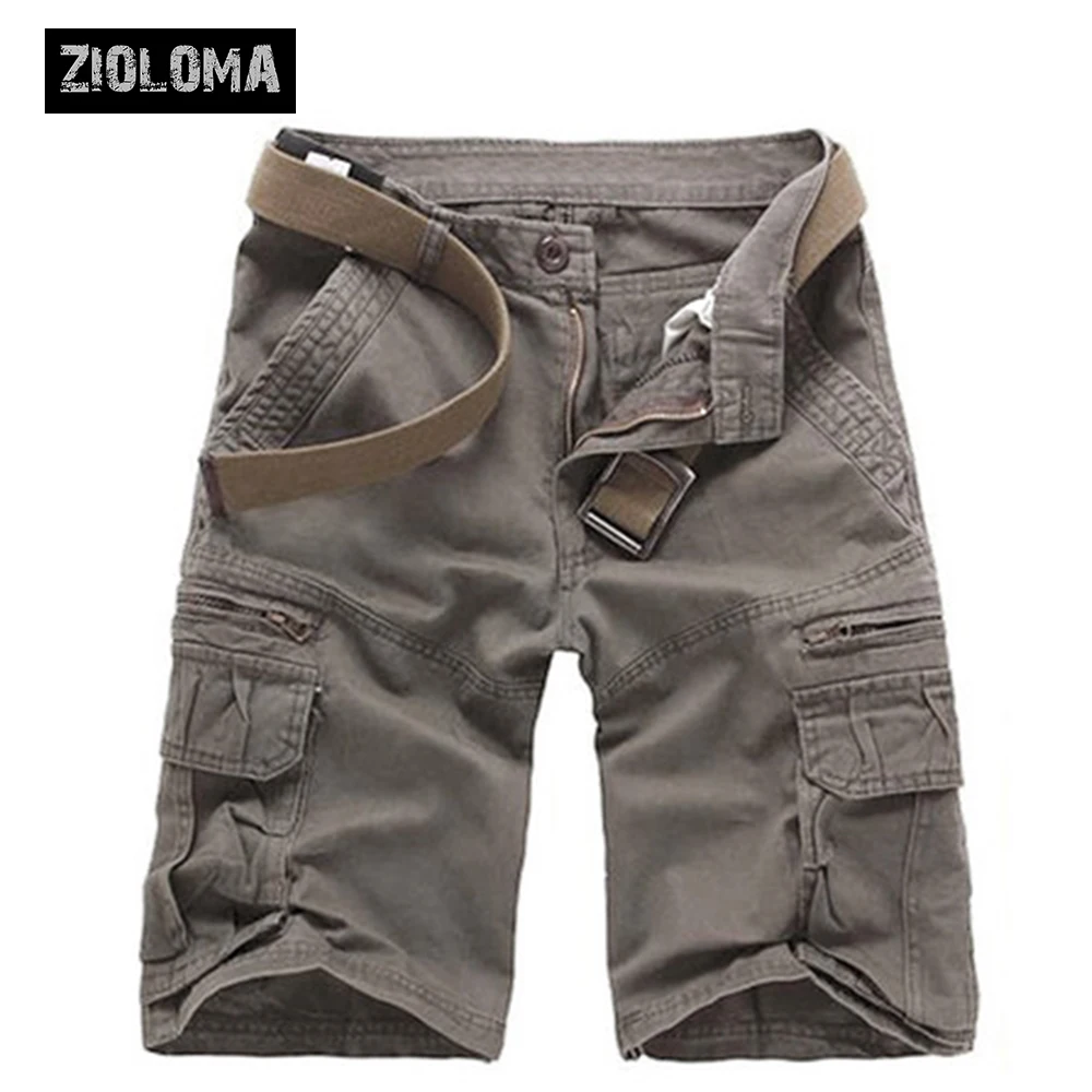 ZIOLOMA мужские легкие камуфляжные повседневные шорты Карго с несколькими карманами