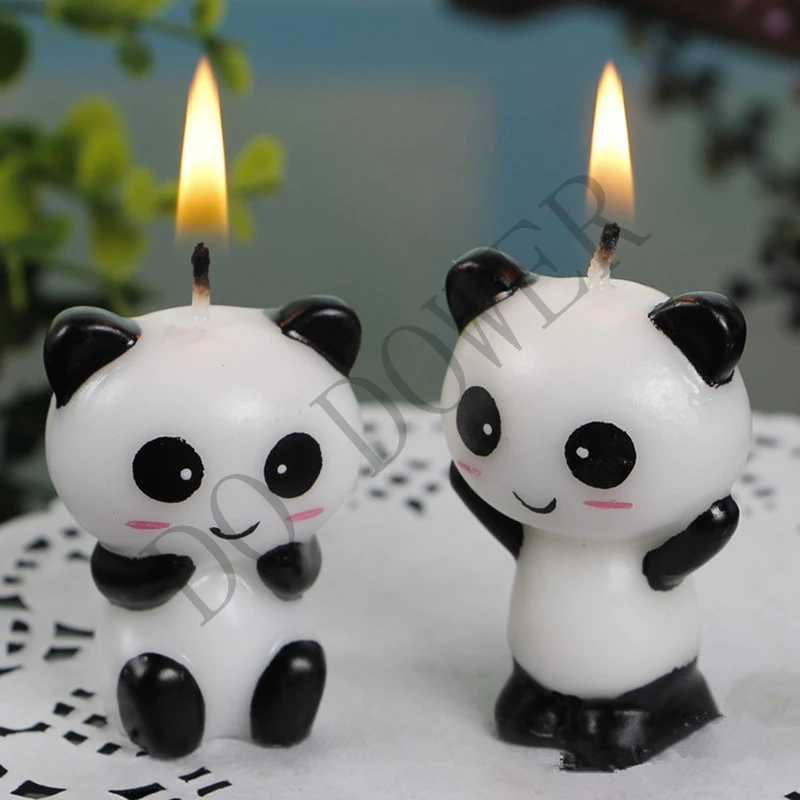 2pcs pair Cute Panda Kid s Birthday  Cake Candles  Birthday  