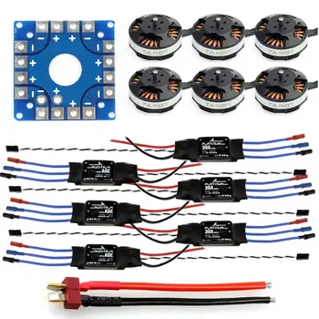 

F04997-D JMT Assembled Kit: 30A ESC + Tarot Motor + KK ESC Connection Board Connectors Dean T Plug Wire for 6-Aix Hexacopter