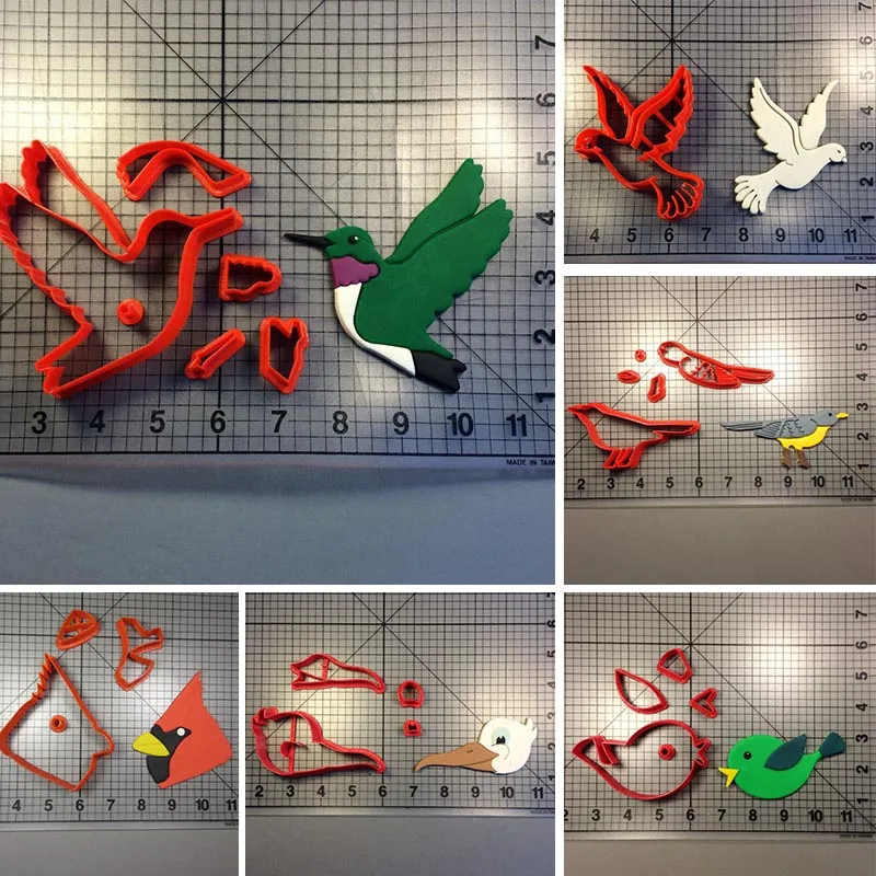 

Robin Bird Dove Cookie Cutters Custom Made 3D Printed Fondant Cake Decorating Biscuit Cutter Set for Cake Press Bake Moulds