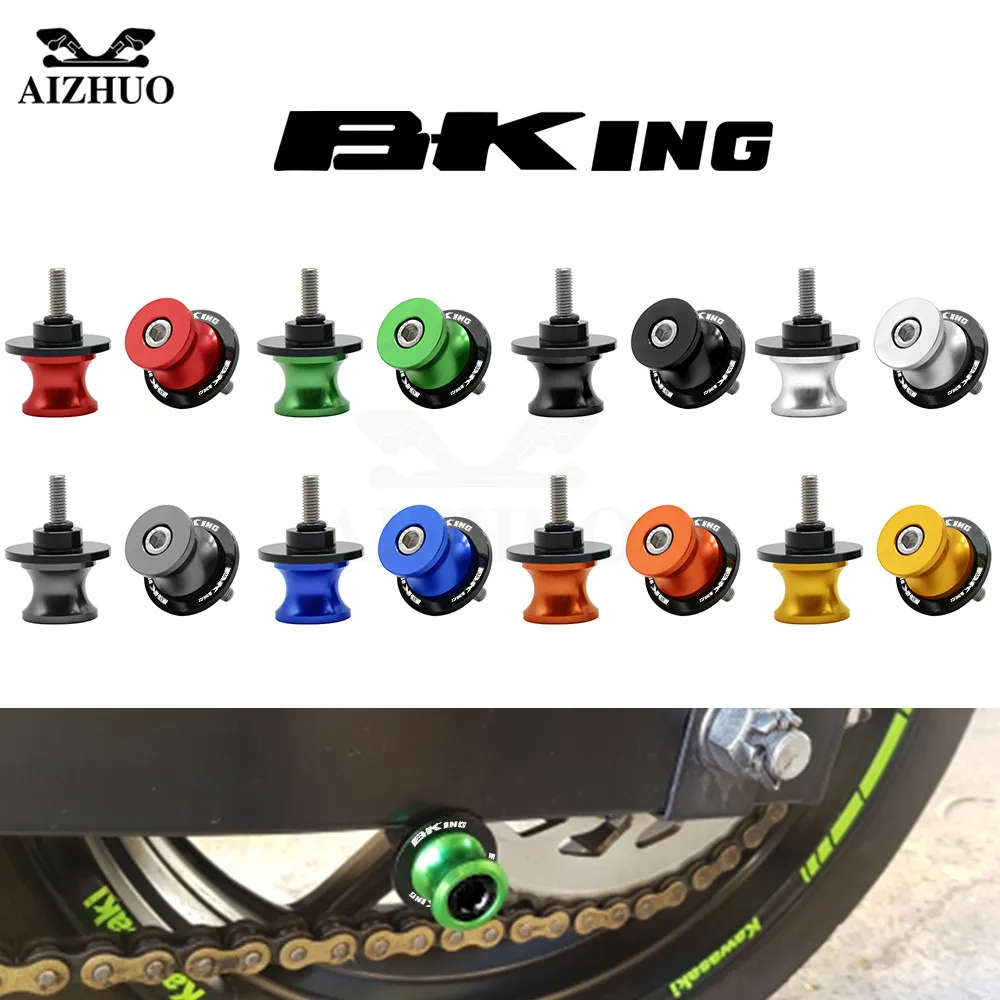 Motorcycle Accessories Swingarm Sliders Spools Stand Screws Slider BKING Logo For SUZUKI B-KING 1300  2008 2009 2010 2011 2012