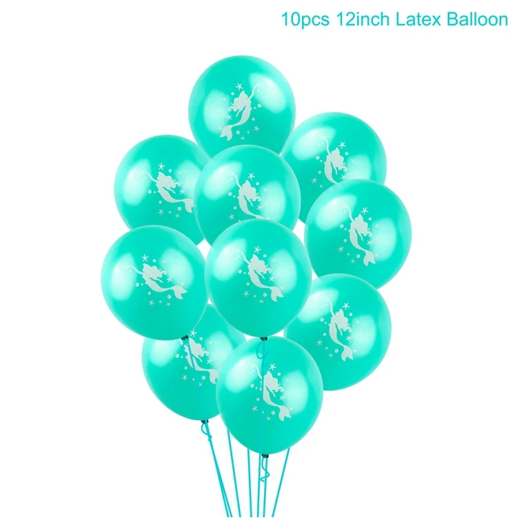QIFU Русалочка шар шарики для праздника декор для вечеринки в честь Дня Рождения малыш пользу ребенок русалка шарики для вечеринок Happy плакат "с днем рождения" питания - Цвет: Mermaid blue balloon