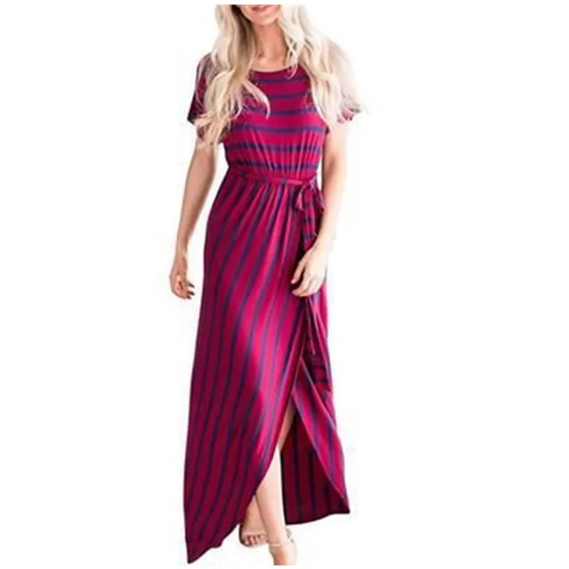 2019 new autumn Amazon explosion women's o neck dress