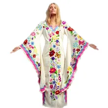 Vintage V-Neck Floral Print Bohemian Dress Women Sexy Flared Sleeve Party Long Dress Summer Empire A-Line Beach Dresses black floral print flared long pants