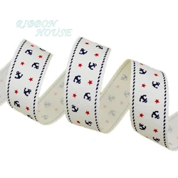 Vibrant Nautical - Themed Grosgrain Ribbon for Gift Decoration (2 Meters/Lot) (Beige)