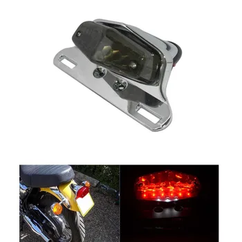 

Motorcycle Vintage Chrome Smoke Lucas 19 LED Tail Brake Light License Plate Holder Motorbike Lucas Taillight For Triumph Harley