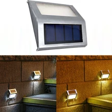 Светодиодный солнечные светодиодный открытый настенный светильник Светильники для крыльца нержавеющей лестницы путь пейзаж сад пол, стены Патио двор лампа