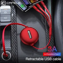 Cafele 3в1 usb type C Micro USB кабель type-c для зарядного устройства iPhone кабель 120 см 3 А Быстрая зарядка USB C кабель