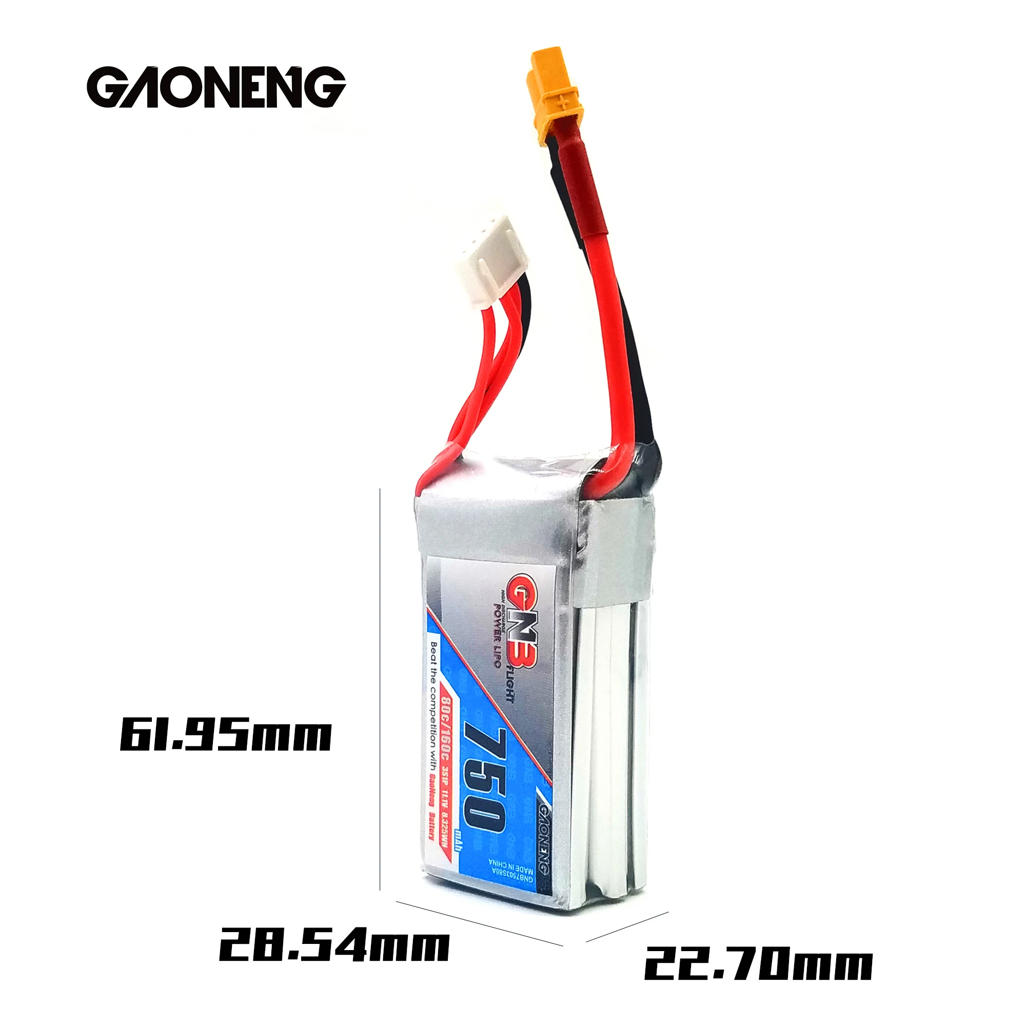 4 шт. Gaoneng GNB 11,1 V 750mAh 80C 3S XT30 вилка Lipo батарея для RC FPV Racing Cine Whoop BetaFPV Дрон