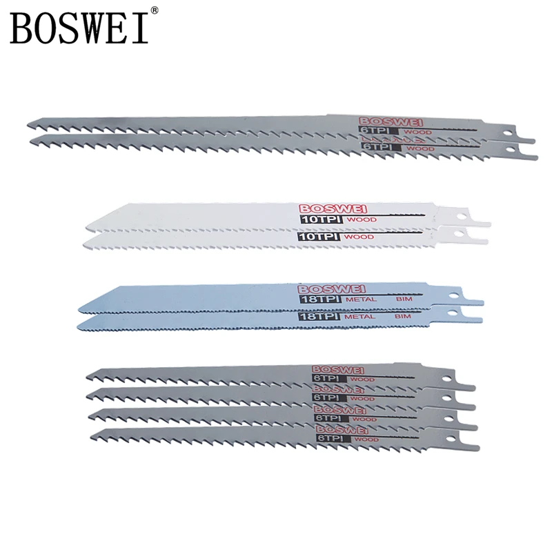  BOSWEI 10pcs Jig Saw Blades Reciprocating Saw Multi Cutting For Wood Metal Reciprocating Saw Power 