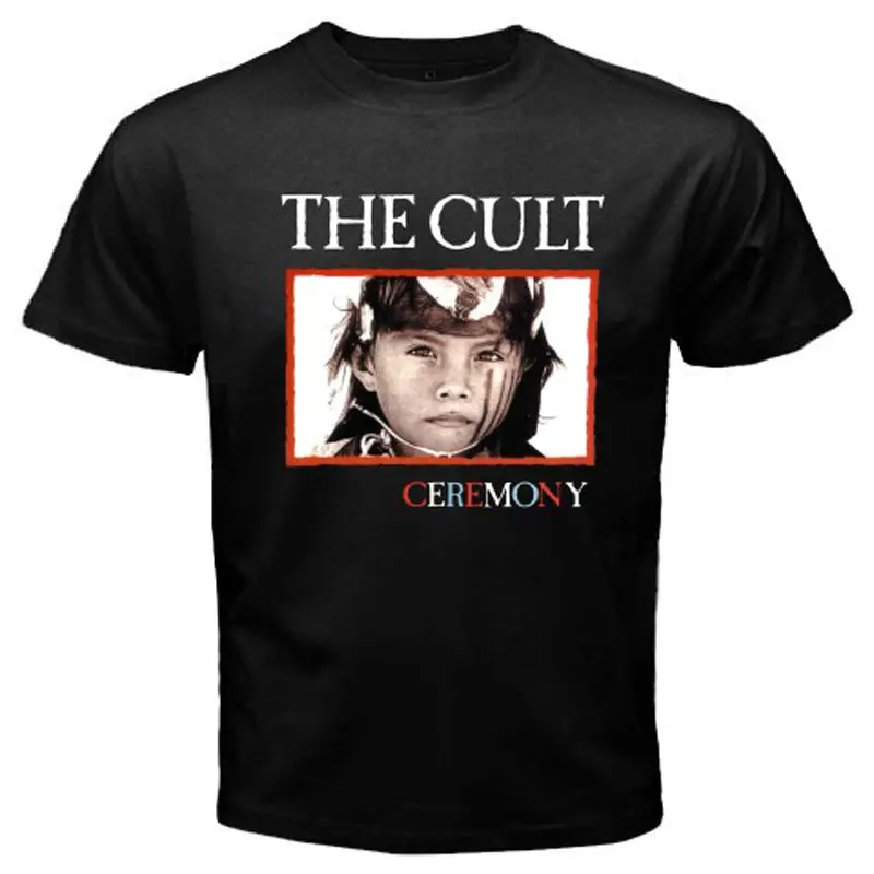 

New The Cult Ceremony Hard Rock Band Men's White Black T-Shirt Size S To 2XL 100% Cotton Short Sleeve Summer T Shirt
