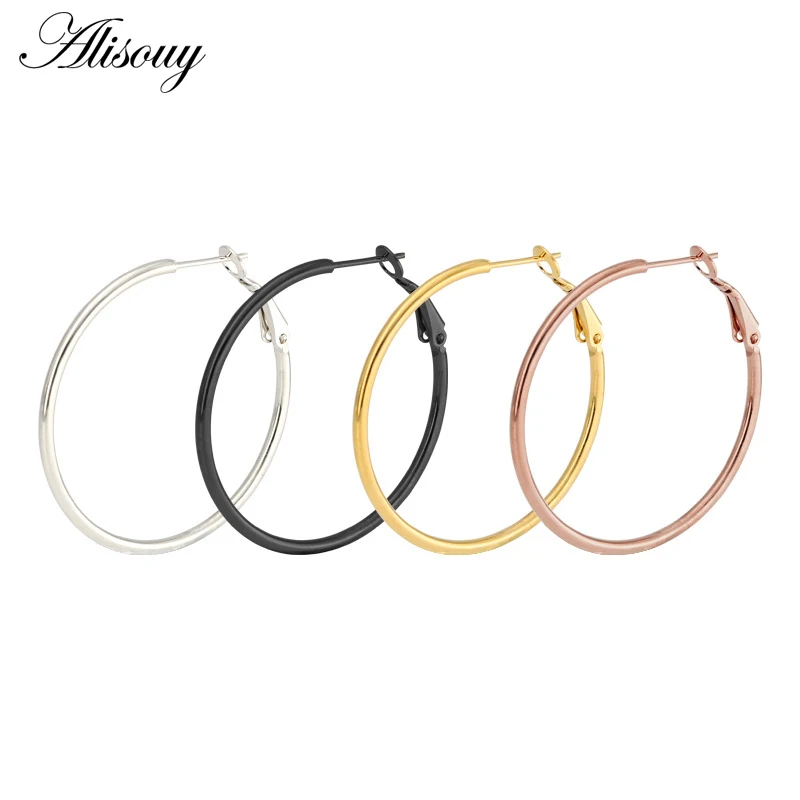 Alisouy Hot Hoop Earrings Smooth Circle Alisouy Hot Hoop Earrings