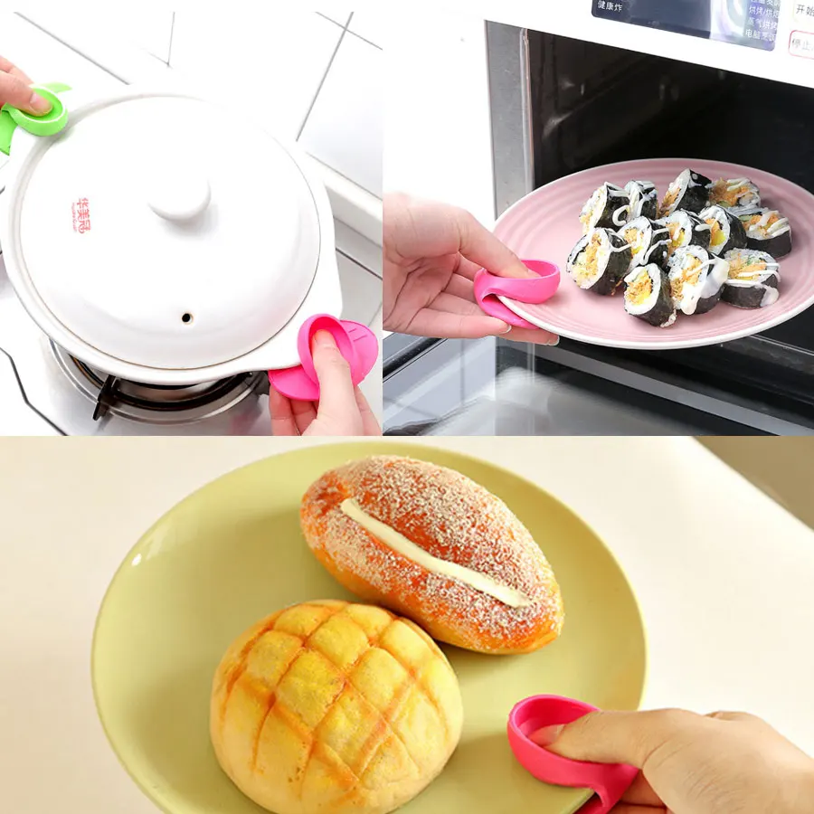 

2Pcs/Lot Microwave Oven Mitts Kitchen Convenient Insulated Glove Finger Insulated Glove Finger Nonslip Clips