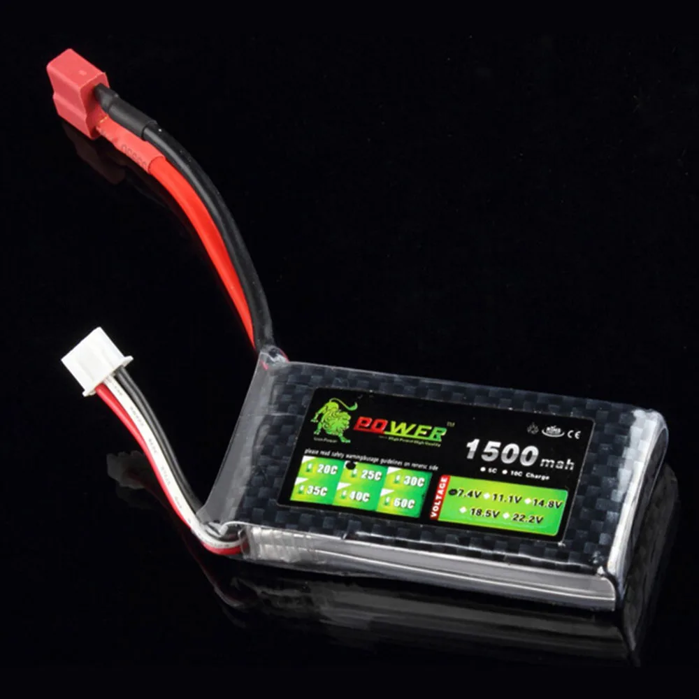 

7.4V 2S 1500mAh Lipo Battery Lion Power 25C MAX 35C For Racing Drone FPV Quadcopter RC Car Boat Airplane Helicopter Battery Par