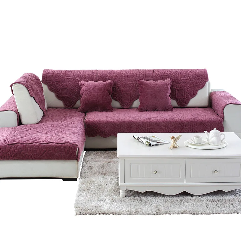

2019 Sofa Cover Towel Slipcover Plush Fabric Thick Sofa Modern Non-slip Sofa Couch Cover Corner Towel Mats 1PCS 6 Colors 11 Size